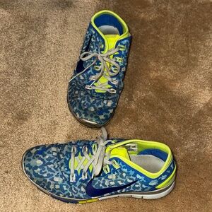 Nike Free TR Blue and Neon Sneakers